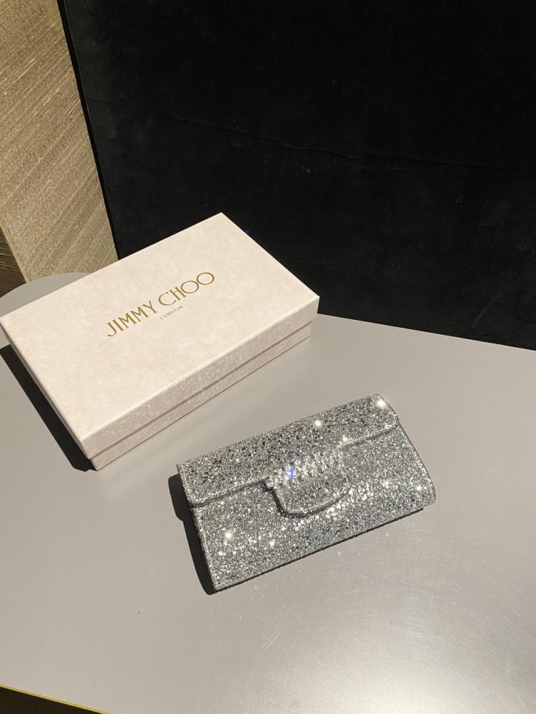 Jimmy Choo Crystal Embellished Clutch Wallet on Chain
