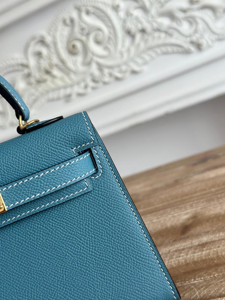 Hermes Mini Kelly II Bag 19cm - Blue Jean / Gold Hardware