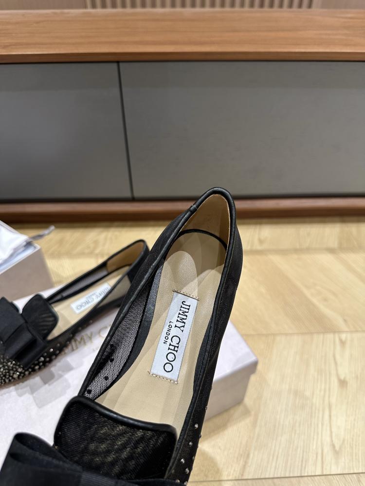 Jimmy Choo Embellished Pointed-Toe Flats 35-41