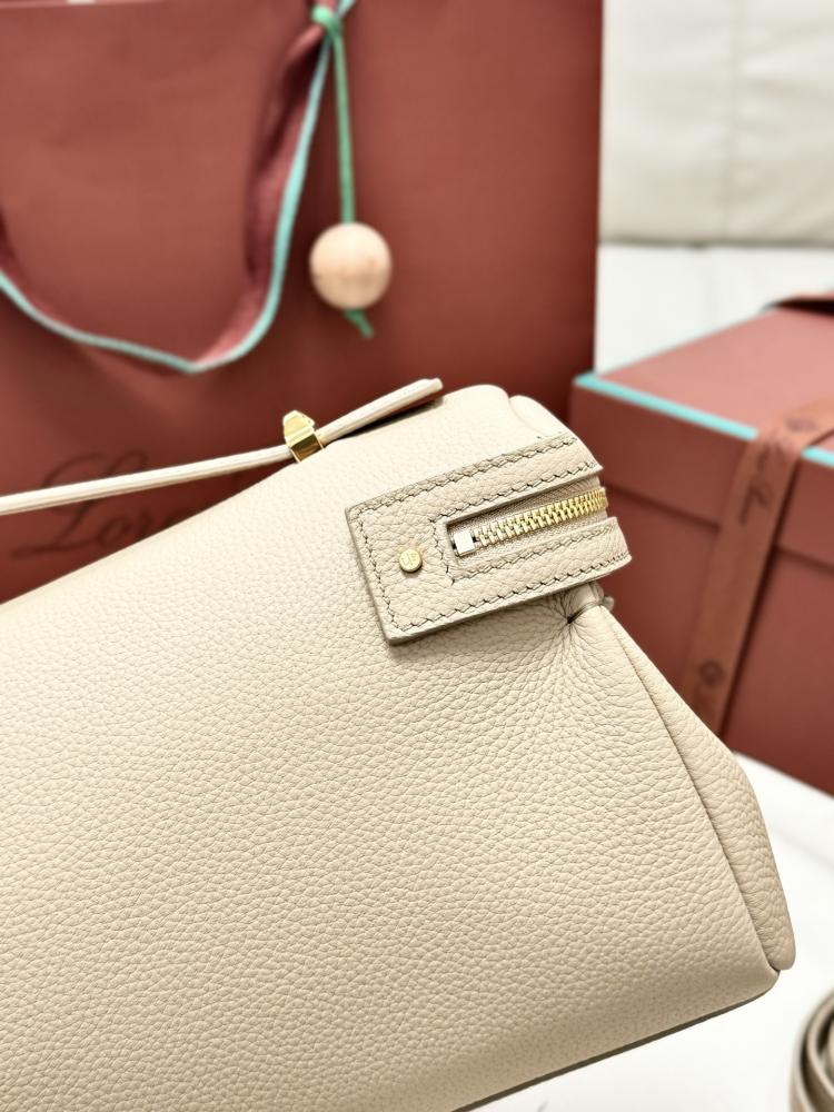 Loro Piana Elongated Extra Pocket Bag in Grained Leather