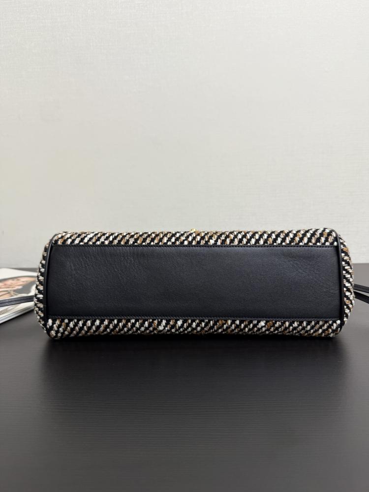 Chanel Woven Tweed and Smooth Leather Flap Bag