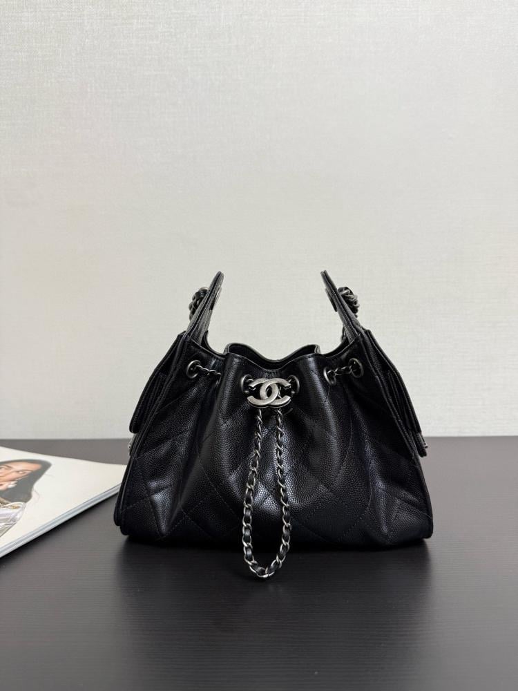 Chanel Quilted Drawstring Tote Bag