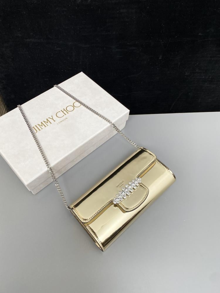 Jimmy Choo Crystal Embellished Clutch Wallet on Chain