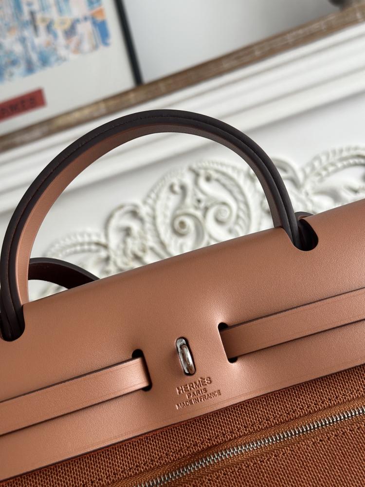 Hermes Herbag Zip Bag 31cm - Rust & Tan