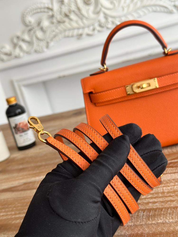 Hermes Mini Kelly II Bag 19cm - Orange / Gold Hardware