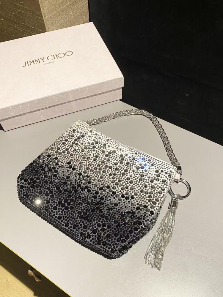Jimmy Choo Crystal Embellished Pouch Bag