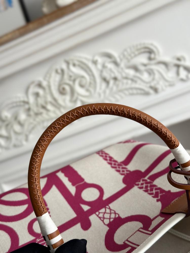Hermes Steeple 28 Printed Canvas Tote Bag