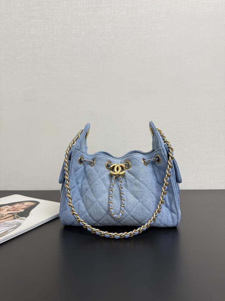 Chanel Quilted Drawstring Tote Bag