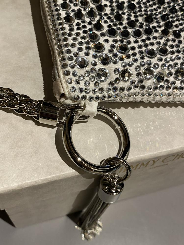 Jimmy Choo Crystal Embellished Pouch Bag