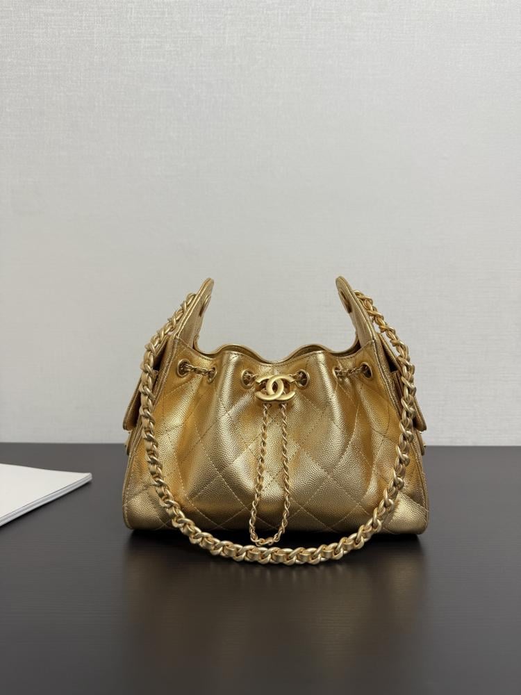 Chanel Quilted Drawstring Tote Bag