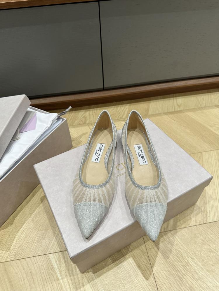 Jimmy Choo Embellished Pointed-Toe Flats 35-41
