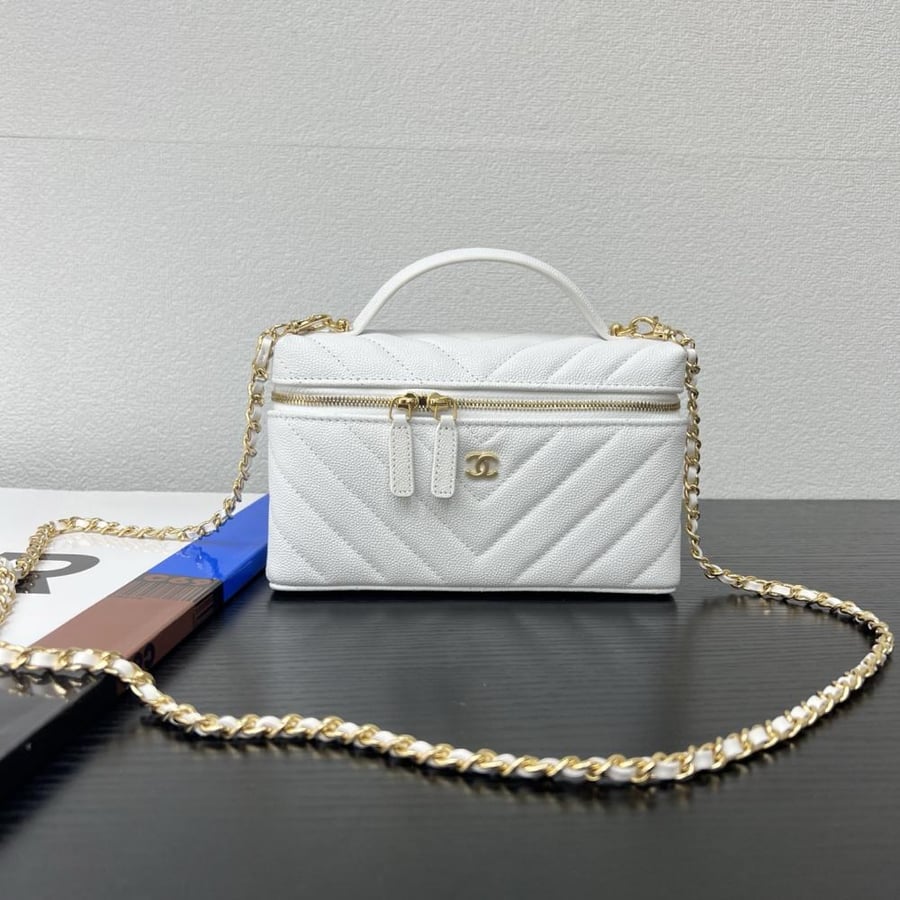 Chanel Quilted Grained Leather Vanity Case