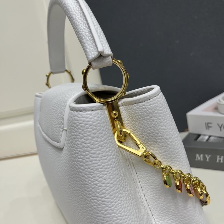 Louis Vuitton Capucines BB Leather Bag with Charms Chain