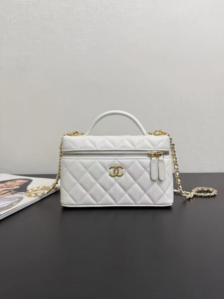 Chanel Quilted Grained Leather Vanity Case