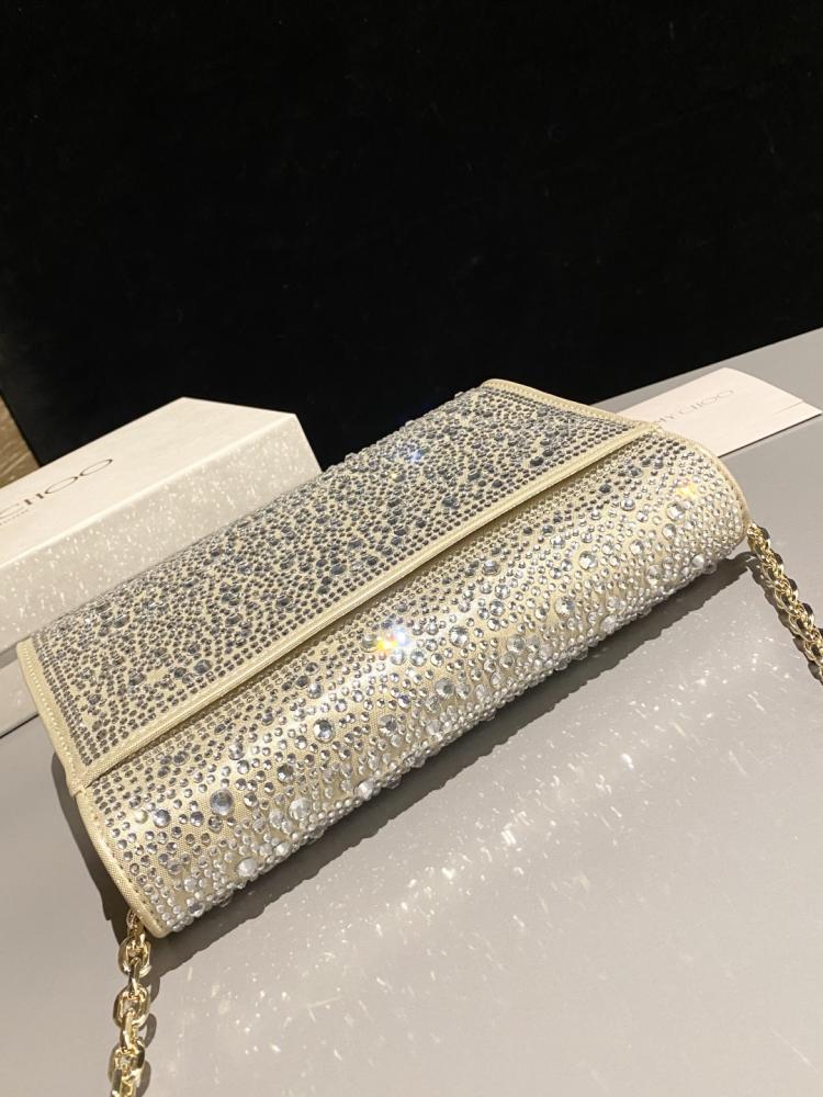 Jimmy Choo JC Logo Crystal Embellished Chain Bag