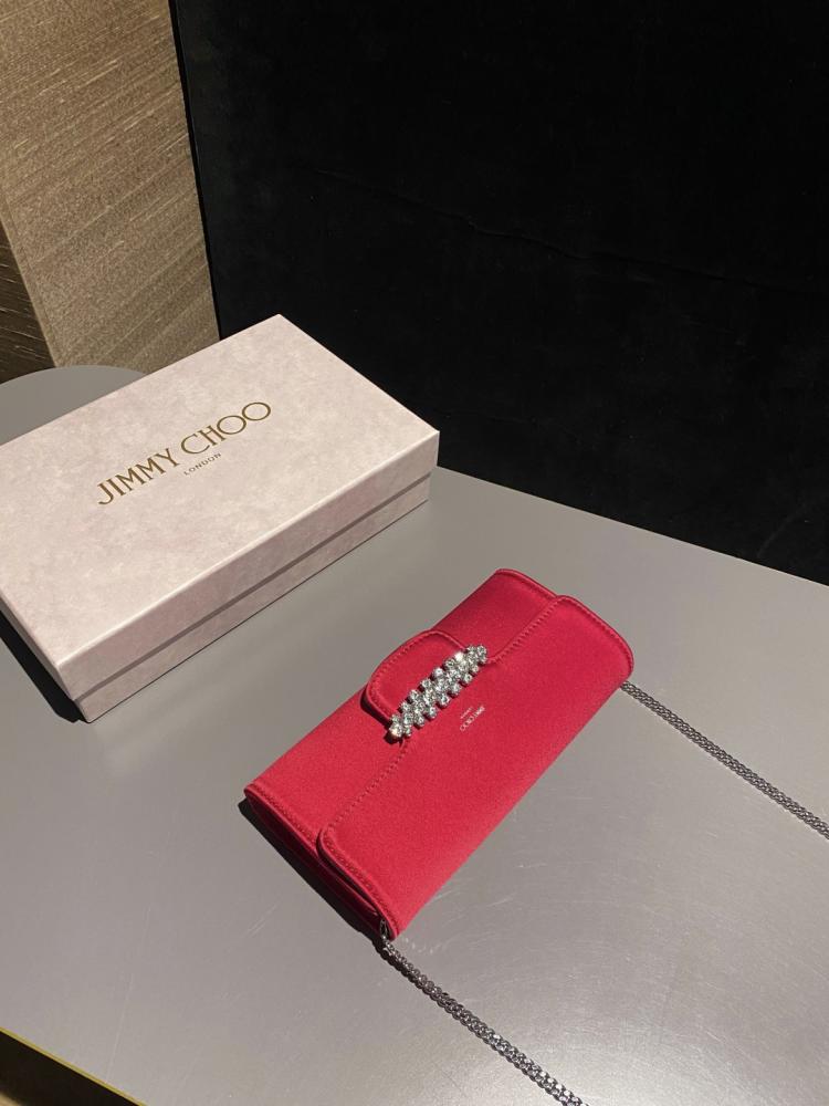 Jimmy Choo Crystal Embellished Clutch Wallet on Chain