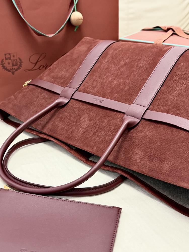 Loro Piana Large Grained Leather Tote Bag