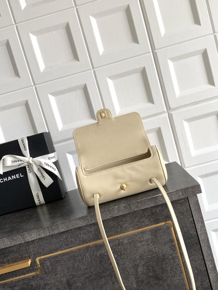 Chanel Grained Leather Cylindrical Bag