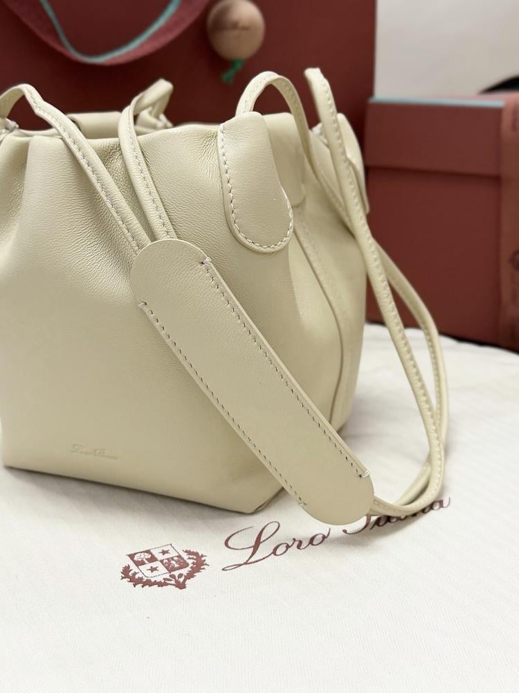 Loro Piana Bale Softy Drawstring Bucket Bag