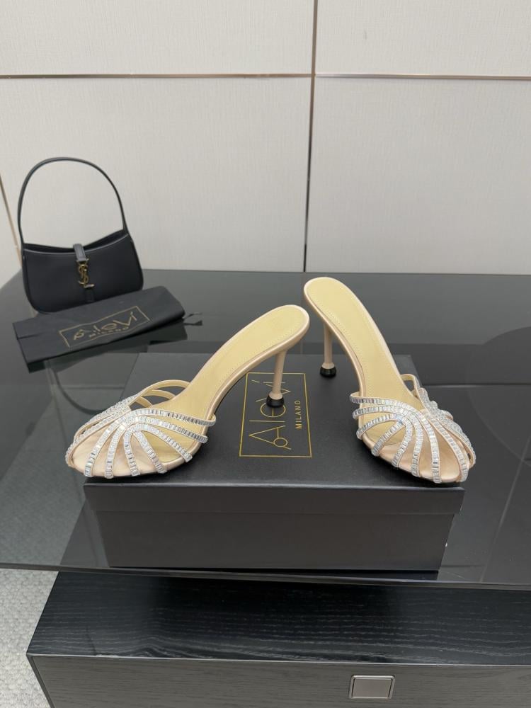 Alevì Milano Crystal-Embellished Mule Sandals (9cm) 35-39