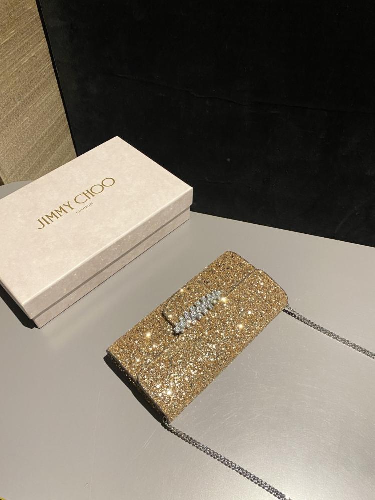 Jimmy Choo Crystal Embellished Clutch Wallet on Chain