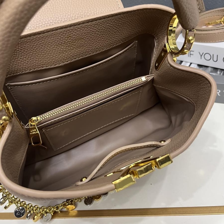 Louis Vuitton Capucines BB Leather Bag with Charms Chain
