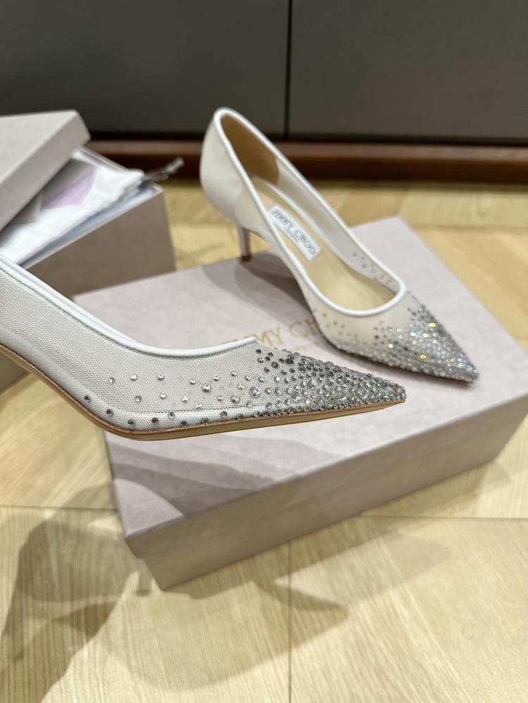 Jimmy Choo Crystal Embellished Mesh Pumps 35-41