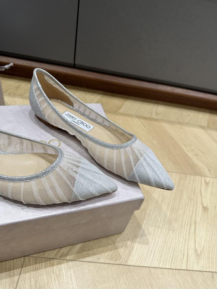 Jimmy Choo Embellished Pointed-Toe Flats 35-41