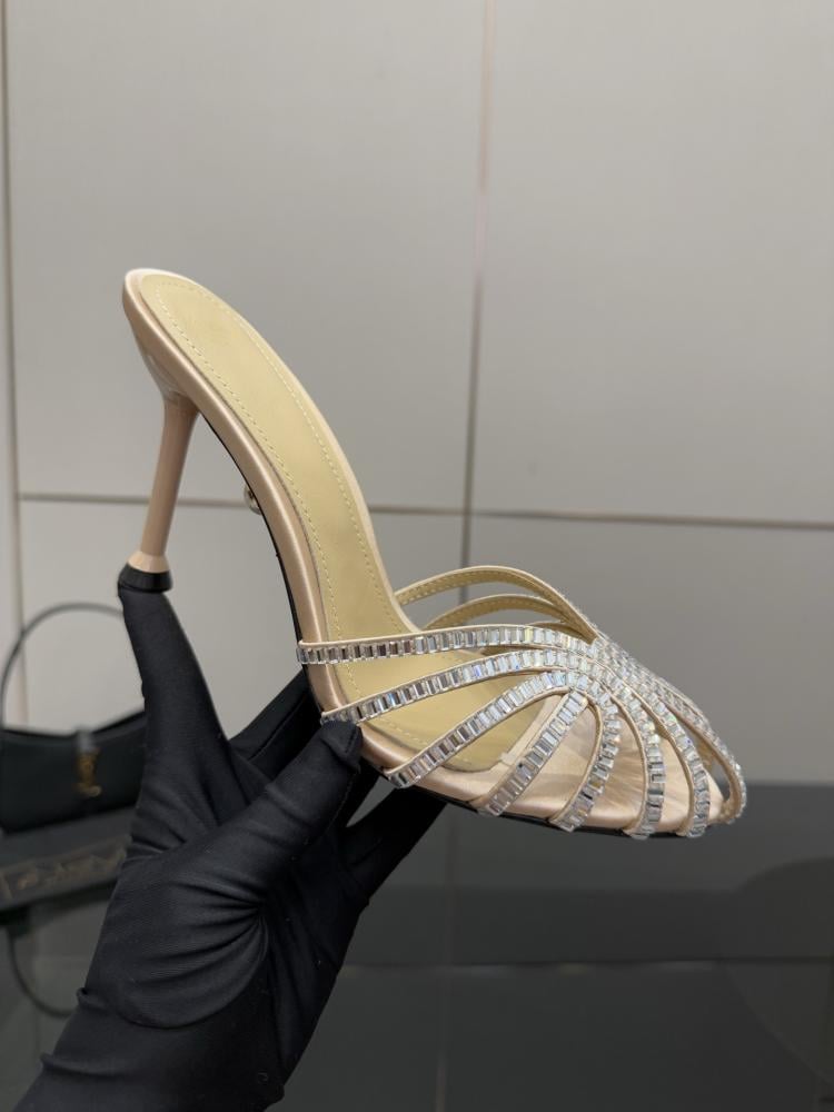 Alevì Milano Crystal-Embellished Mule Sandals (9cm) 35-39