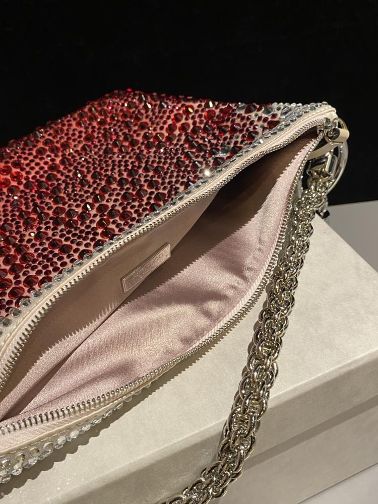 Jimmy Choo Crystal Embellished Pouch Bag