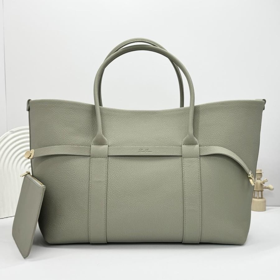 Loro Piana Large Grained Leather Tote Bag