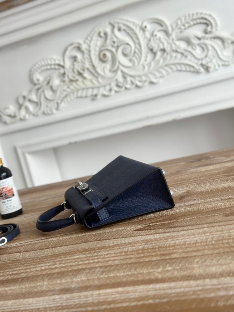 Hermes Mini Kelly II Bag 19cm - Navy / Silver Hardware