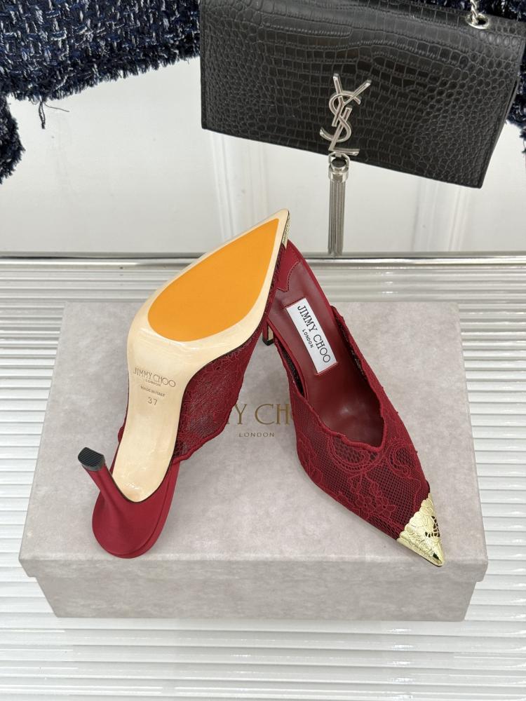 Jimmy Choo Lace Cap-Toe Mules 35-41