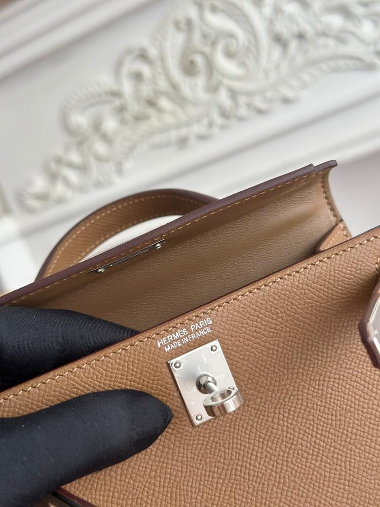 Hermes Mini Kelly II Bag 19cm - Brown / Silver Hardware