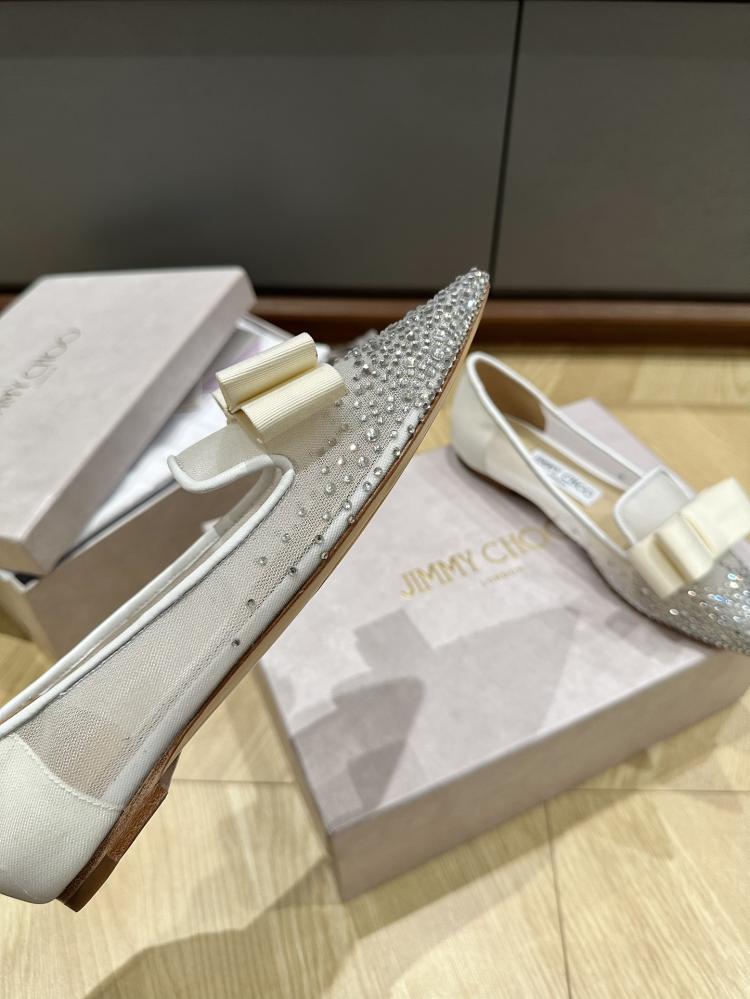 Jimmy Choo Embellished Pointed-Toe Flats 35-41