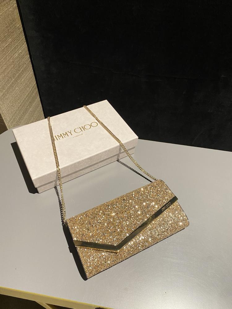 Jimmy Choo Crystal Embellished Clutch Wallet on Chain