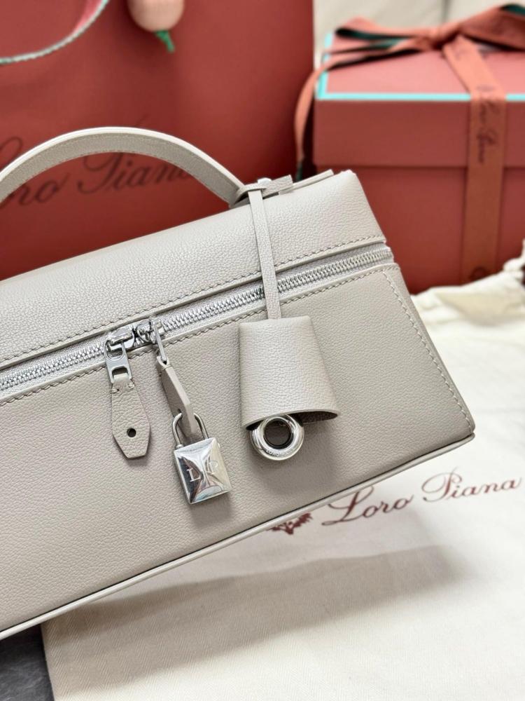 Loro Piana Smooth Leather Elongated Top Handle Bag