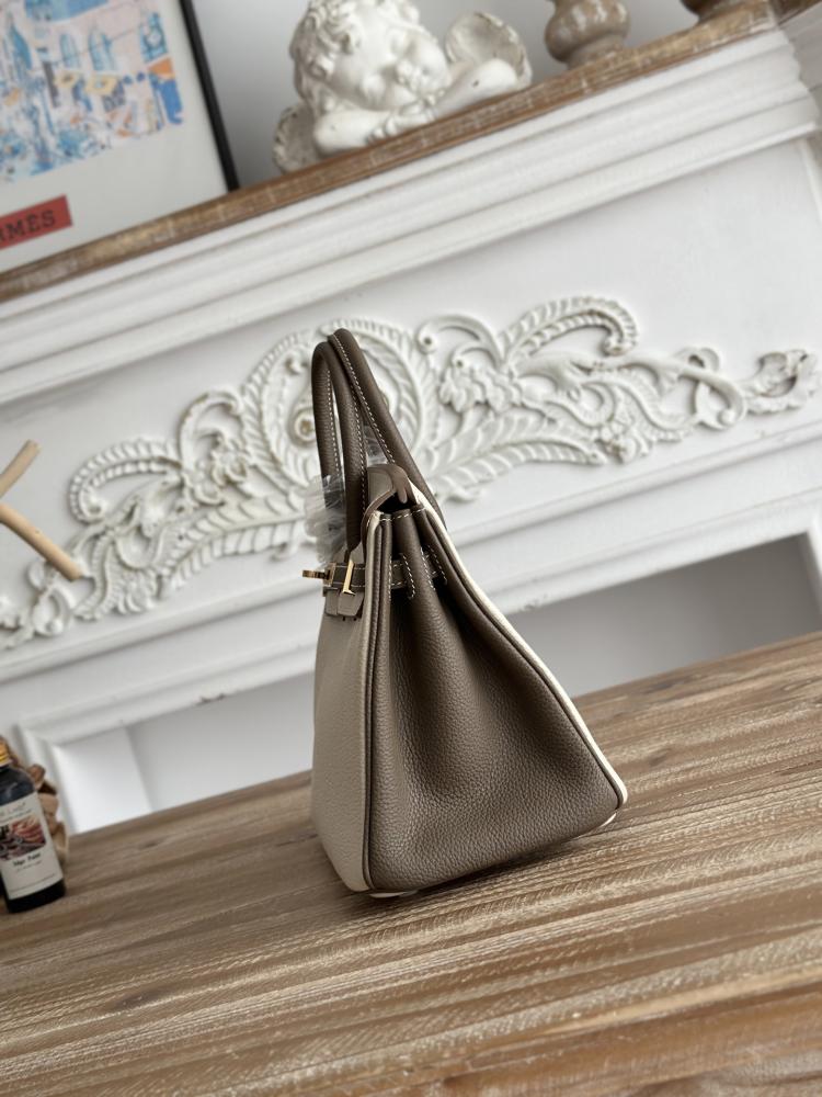 Hermes Birkin Bag 25/30cm - Cream & Etoupe