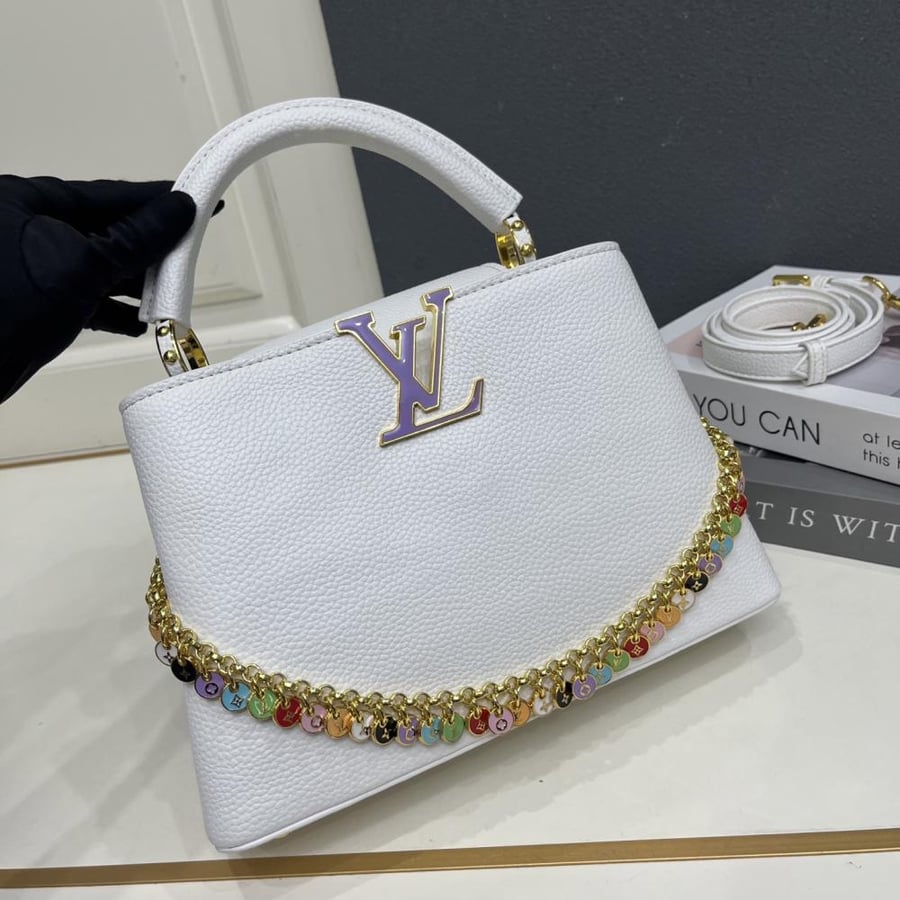 Louis Vuitton Capucines BB Leather Bag with Charms Chain