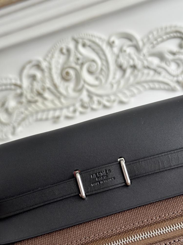 Hermes Mini Herbag Bag 20cm - Brown & Black / Silver Hardware