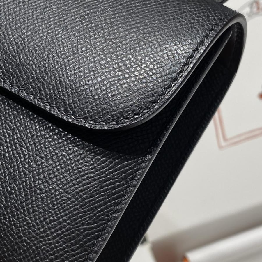 Hermes Constance Elan Bag 24cm - Black / Silver Hardware