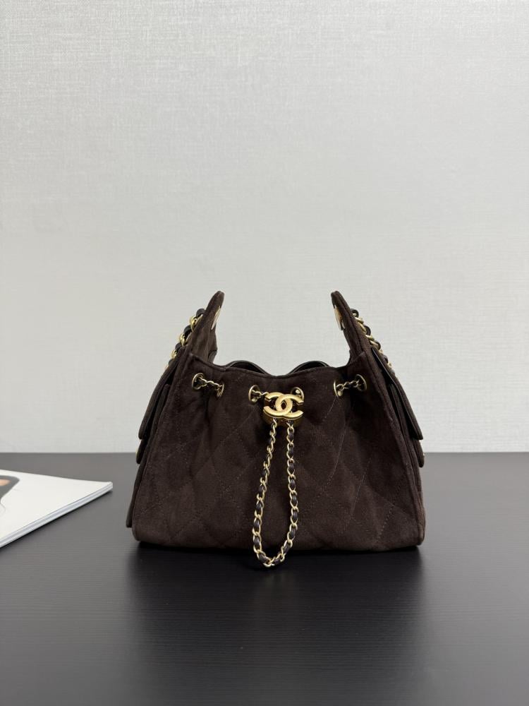 Chanel Quilted Drawstring Tote Bag