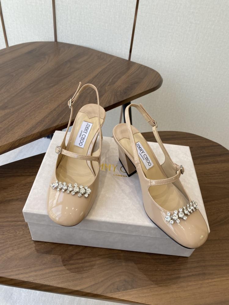 Jimmy Choo Crystal Embellished Block Heel Slingbacks 35-41