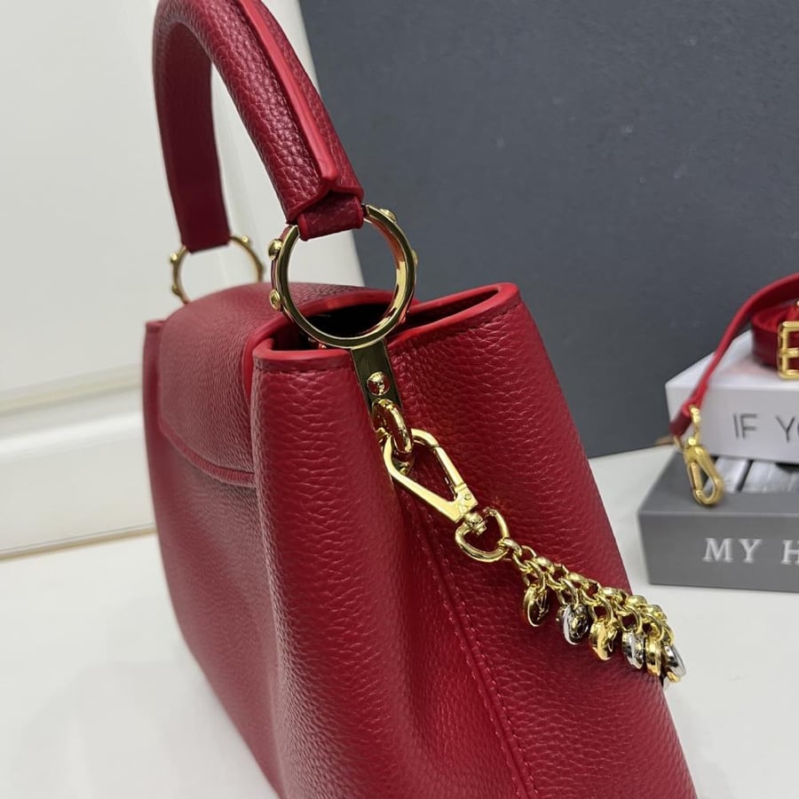 Louis Vuitton Capucines BB Leather Bag with Charms Chain