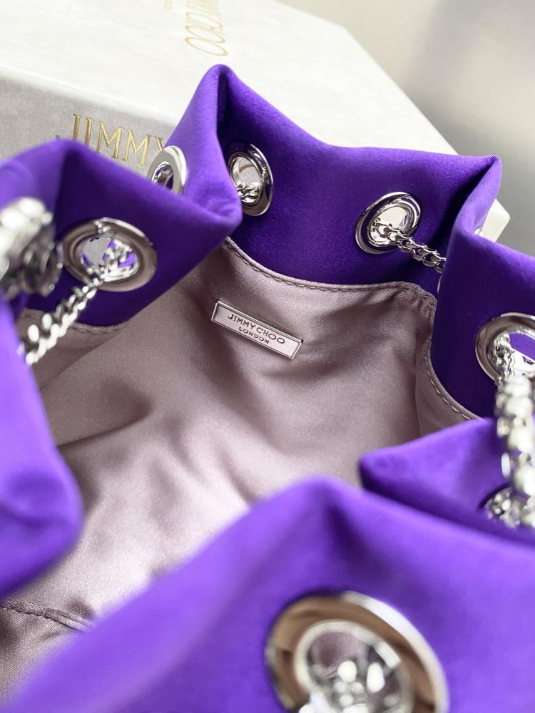 Jimmy Choo Bon Bon Satin & Crystal Embellished Bucket Bag Collection