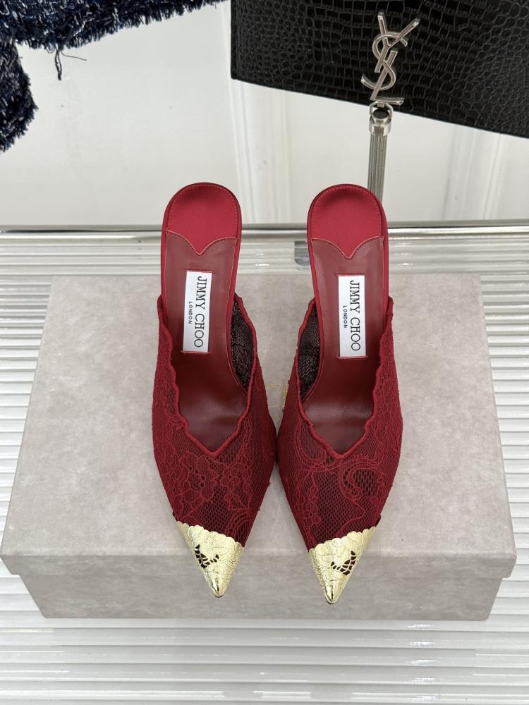 Jimmy Choo Lace Cap-Toe Mules 35-41