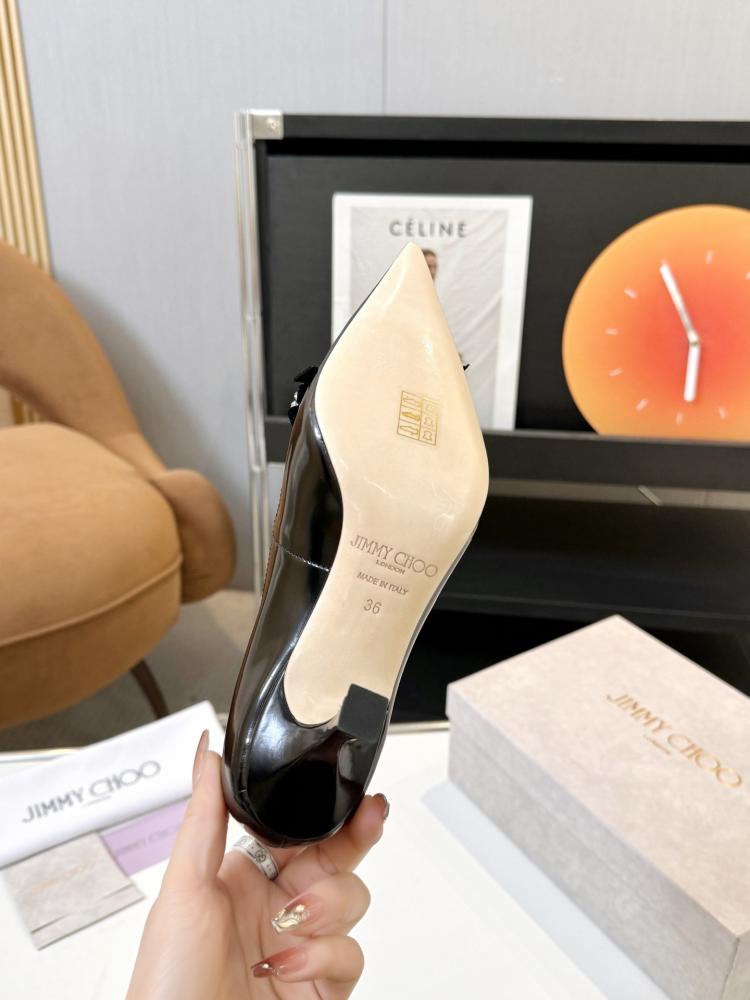 Jimmy Choo Crystal Bow Glossy Kitten Heels 35-41