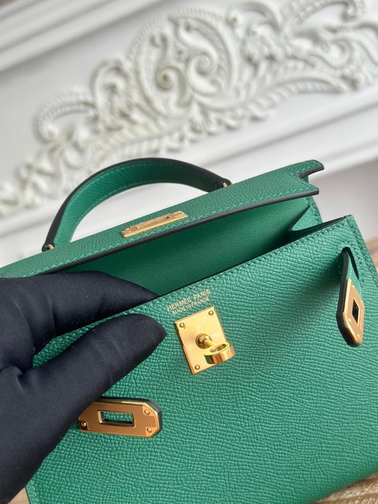 Hermes Mini Kelly II Bag 19cm - Emerald Green / Gold Hardware