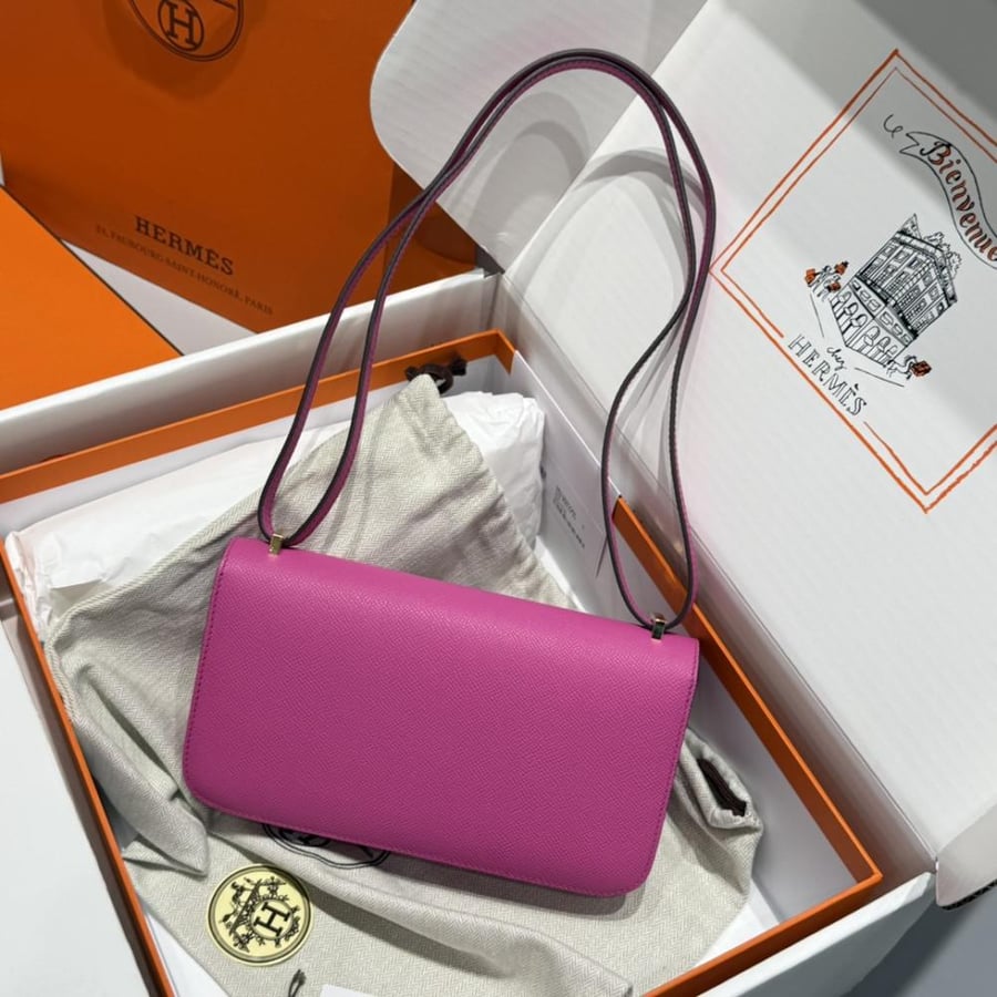Hermes Constance Elan Bag 24cm - Magenta / Gold Hardware