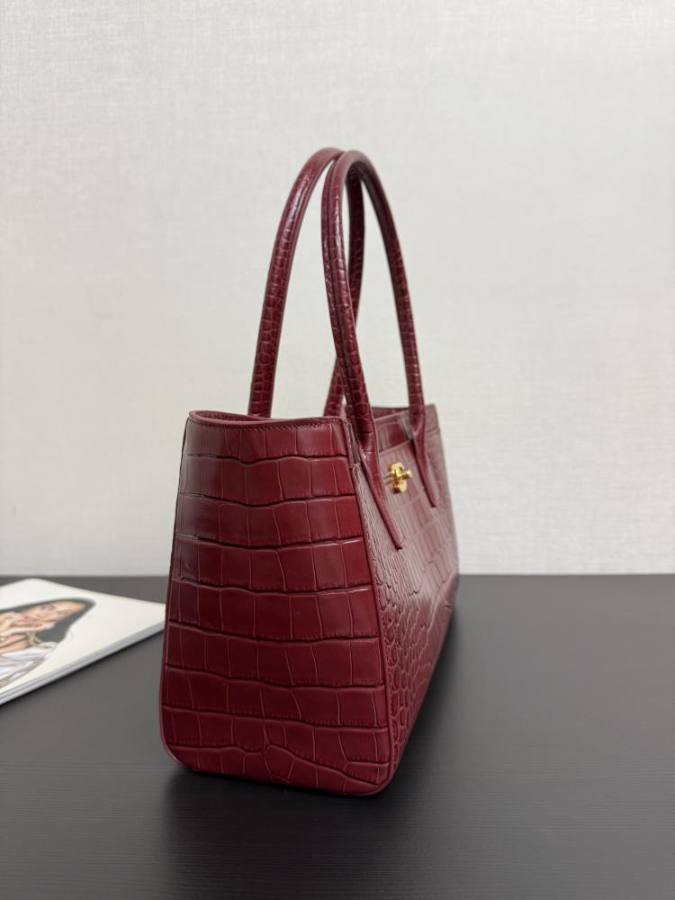 Chanel Croc-Embossed Leather Tote Bag